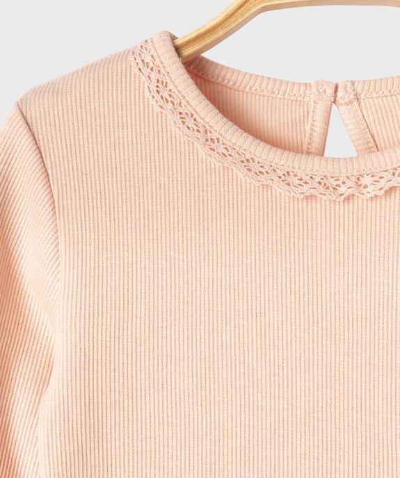 Tee-shirt manches longues avec finitions froncées bébé fille vue2 - GEMO 4G BEBE - GEMO