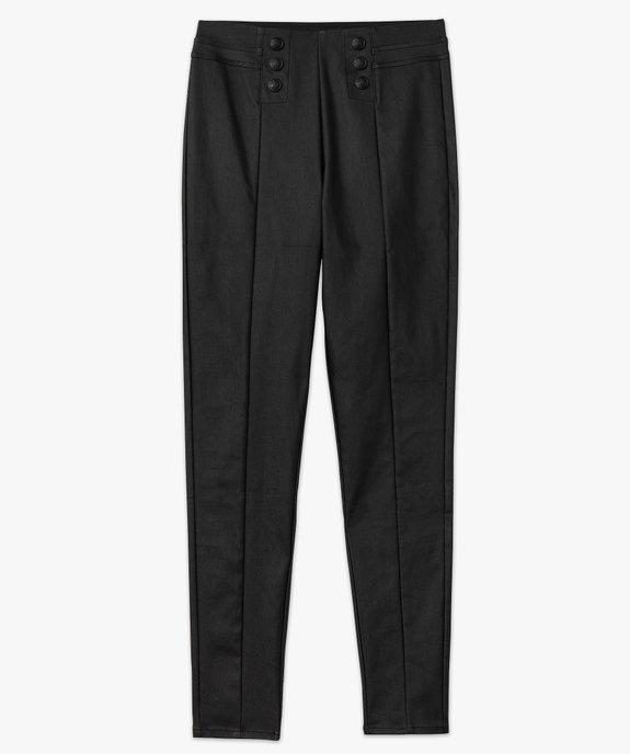 Legging en tissu enduit avec boutons décoratifs femme vue4 - GEMO(FEMME PAP) - GEMO