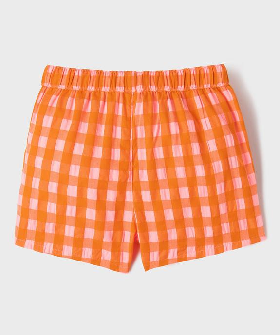 Short à carreaux avec taille élastique fille vue3 - GEMO (ENFANT) - GEMO