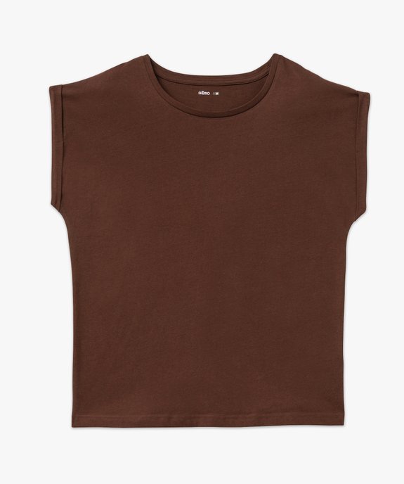 Tee-shirt à manches courtes et col rond femme vue4 - GEMO(FEMME PAP) - GEMO