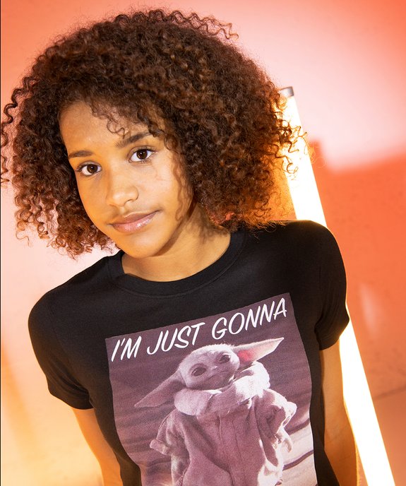 Tee-shirt fille avec motif Yoda – Star Wars vue6 - THE MANDALORIAN - GEMO