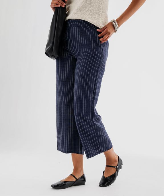 Pantacourt ample et souple à rayures femme vue1 - GEMO(FEMME PAP) - GEMO