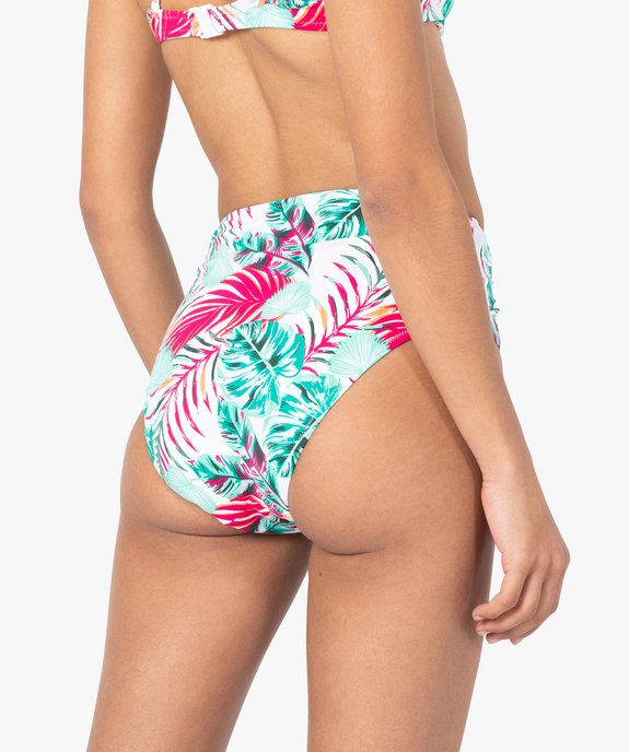 Bas de maillot de bain femme forme culotte taille haute vue2 - GEMO (PLAGE) - GEMO