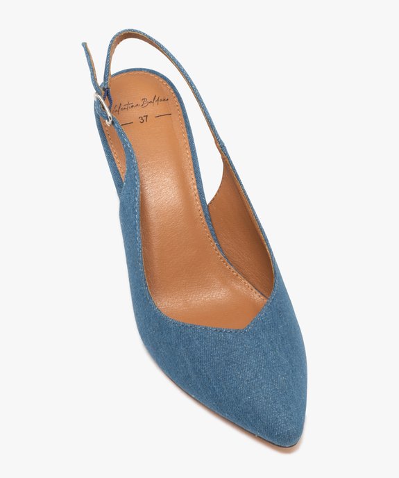 Escarpins à talon aiguille et bout pointu en toile denim femme - Valentina Baldano vue12 - VALENTINA BALDA - GEMO
