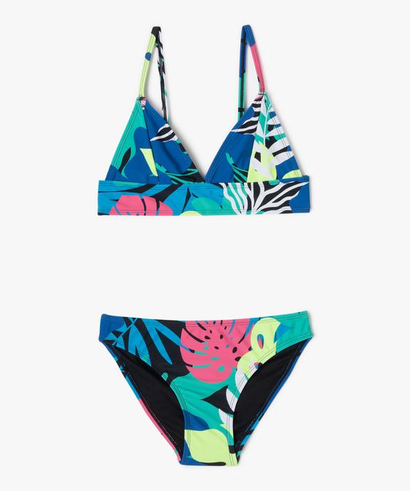 Maillot de bain 2 pièces à motifs exotiques fille vue1 - GEMO 4G FILLE - GEMO