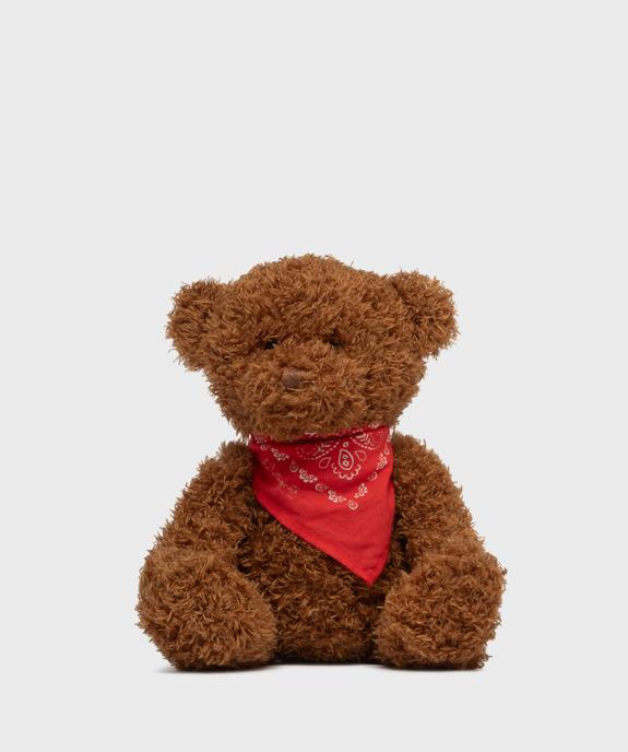 Ours en peluche bouclette avec bandana - LuluCastagnette vue1 - LULU CASTAGNETT - GEMO