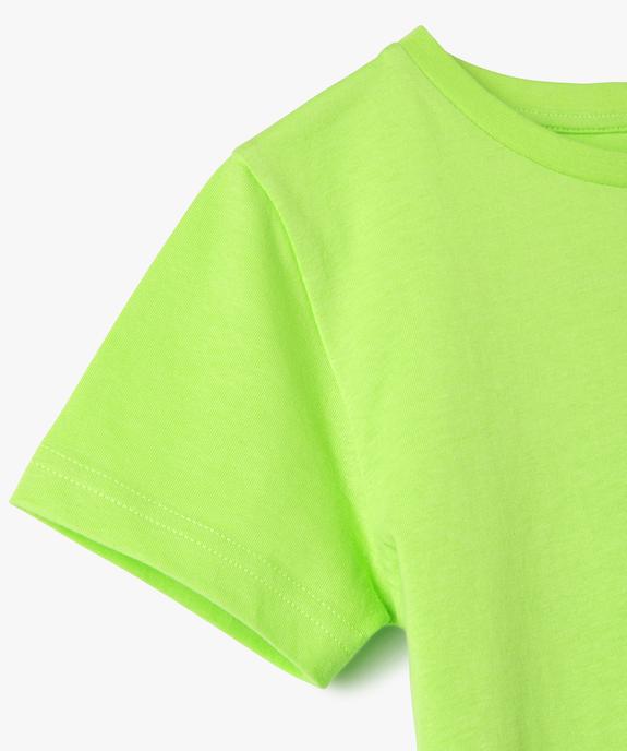 Tee-shirt à manches courtes en coton uni garçon vue2 - GEMO (ENFANT) - GEMO