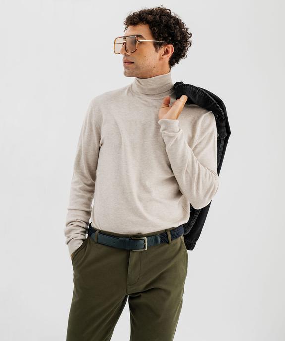 Pull col roulé en maille fine homme vue3 - GEMO 4G HOMME - GEMO