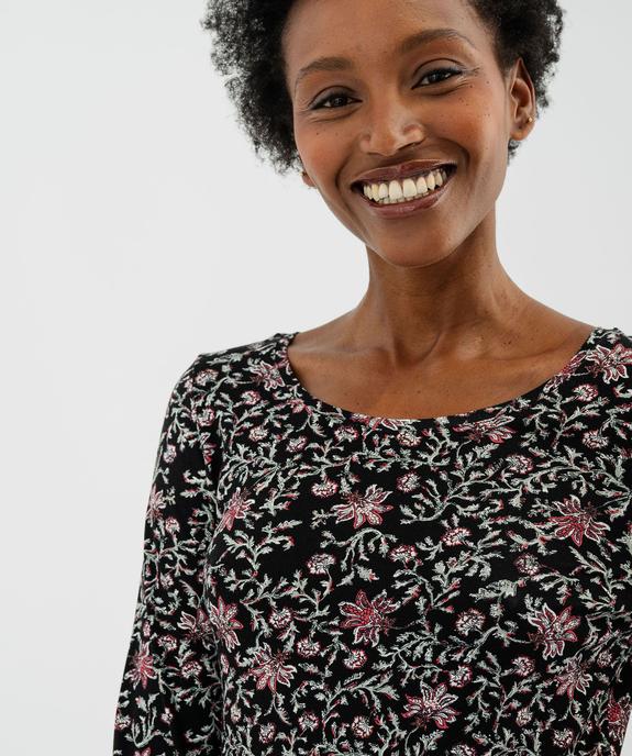 Chemise de nuit à manches longues femme vue2 - GEMO 4G FEMME - GEMO