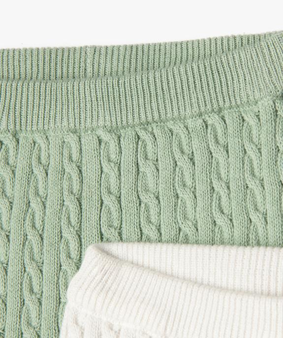 Pantalon en maille torsadée bébé (lot de 2) vue2 - GEMO(BB COUCHE) - GEMO