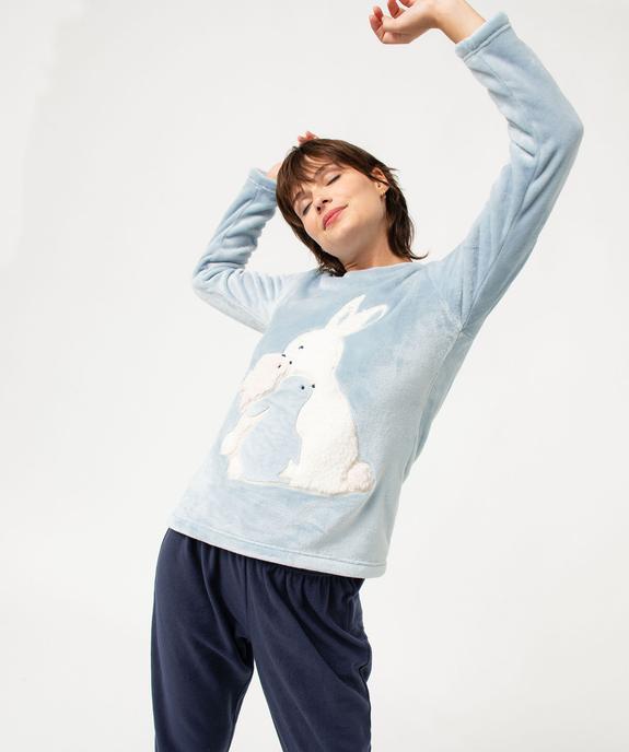 Pyjama chaud en maille peluche douillette femme vue5 - GEMO(HOMWR FEM) - GEMO