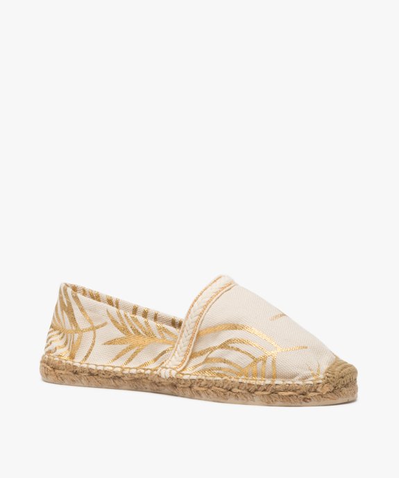 Espadrilles femme imprimées de motifs dorés vue2 - GEMO (PLAGE) - GEMO