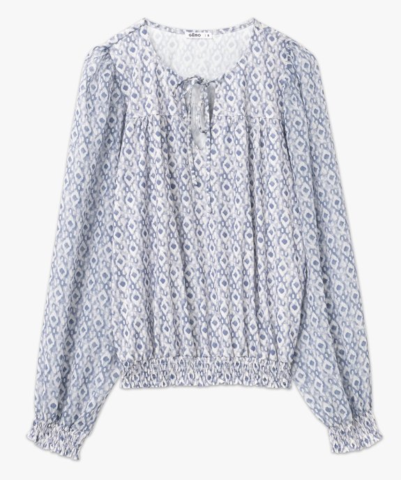 Blouse imprimée manches longues en voile femme vue4 - GEMO(FEMME PAP) - GEMO