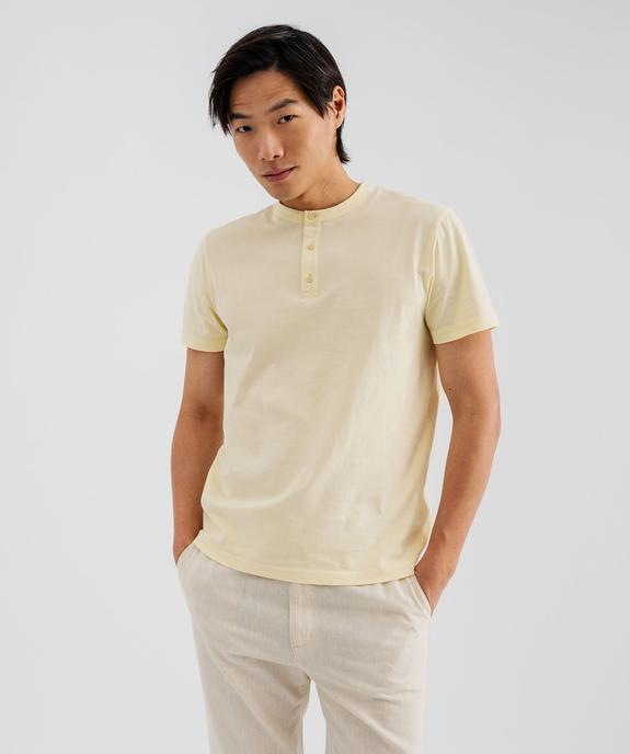 Tee-shirt manches courtes col tunisien homme vue1 - GEMO 4G HOMME - GEMO