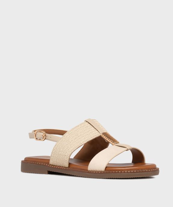 Sandales plates à larges brides et bijou métallique femme - Valentina Baldano vue2 - VALENTINA BALDA - GEMO