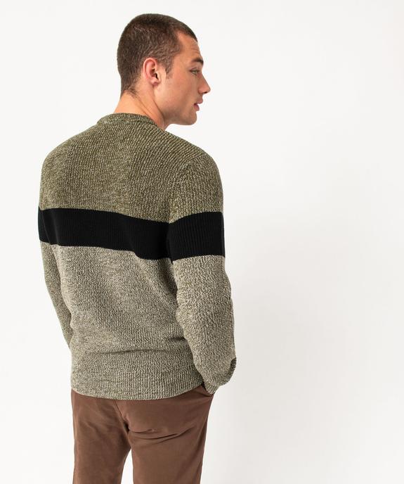 Pull grosse maille chinée multicolore homme vue3 - GEMO (HOMME) - GEMO