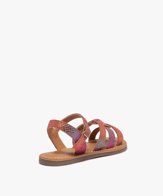 Sandales fille à talon plat et brides métallisées vue4 - GEMO (ENFANT) - GEMO