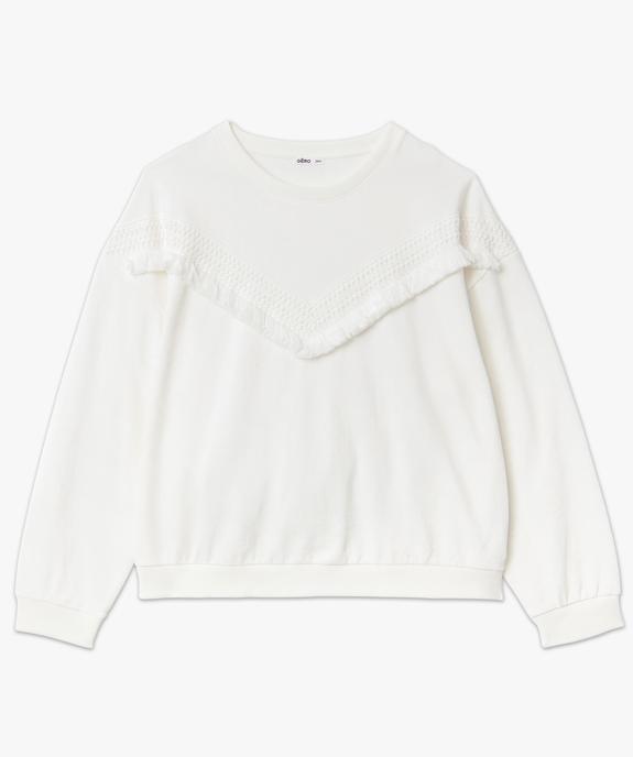 Sweat avec bande brodée et pompons femme grande taille vue4 - GEMO (G TAILLE) - GEMO