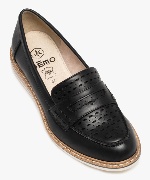 Mocassins femme unis à semelle crantée vue5 - GEMO 4G FEMME - GEMO