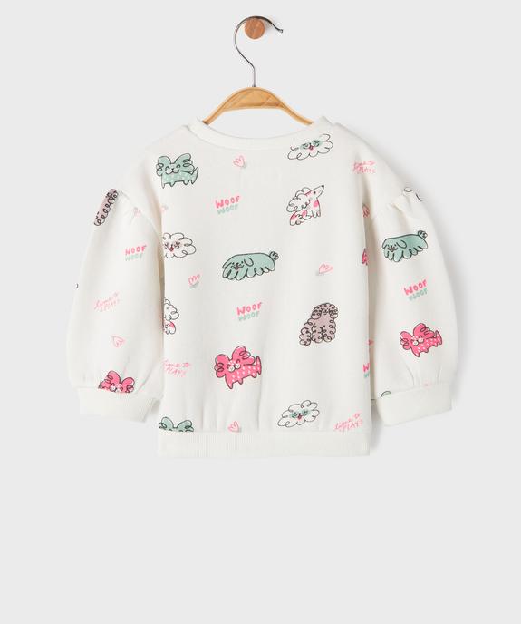 Sweat imprimé à manches bouffantes bébé fille vue3 - GEMO 4G BEBE - GEMO