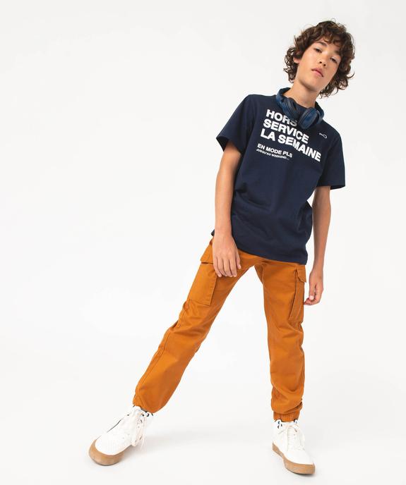 Pantalon en toile coupe jogger slim garçon vue1 - GEMO 4G GARCON - GEMO