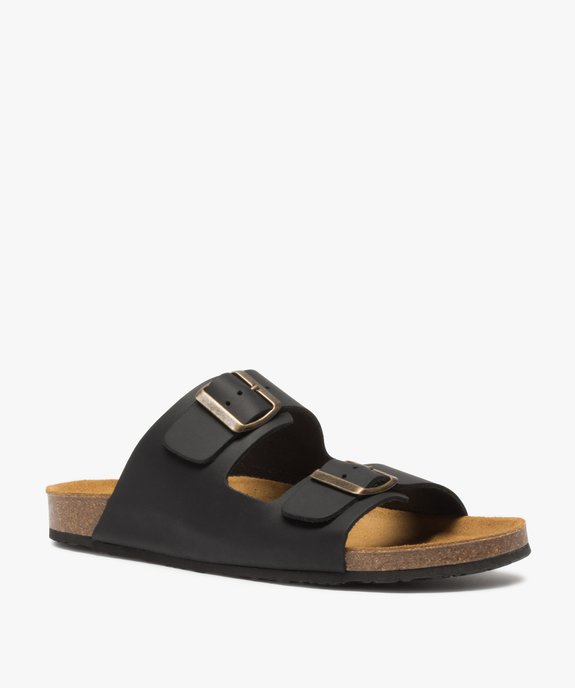 Mules homme dessus cuir larges brides à boucle vue2 - GEMO (CASUAL) - GEMO
