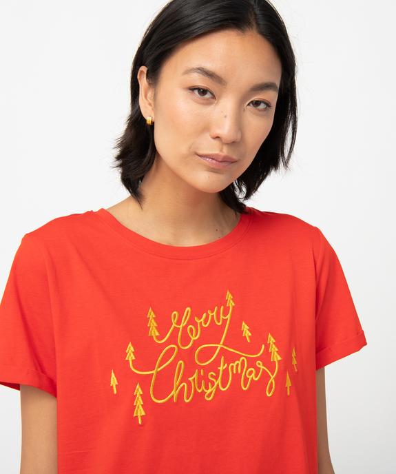 Tee-shirt femme à manches courtes spécial Noël vue2 - GEMO(FEMME PAP) - GEMO