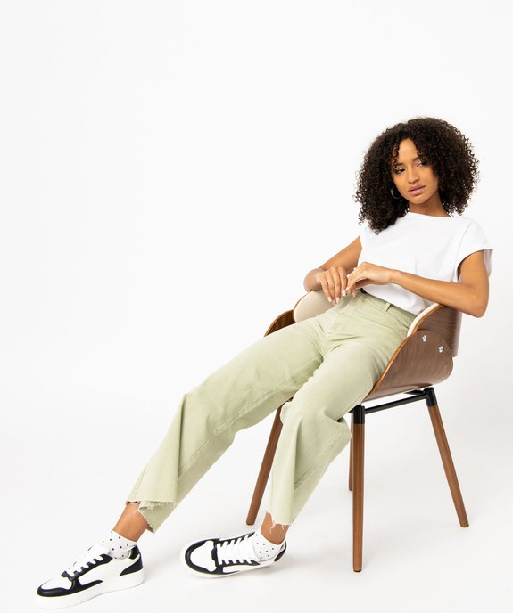 Jean « wide leg » taille haute longueur 7/8ème femme vue1 - GEMO(FEMME PAP) - GEMO