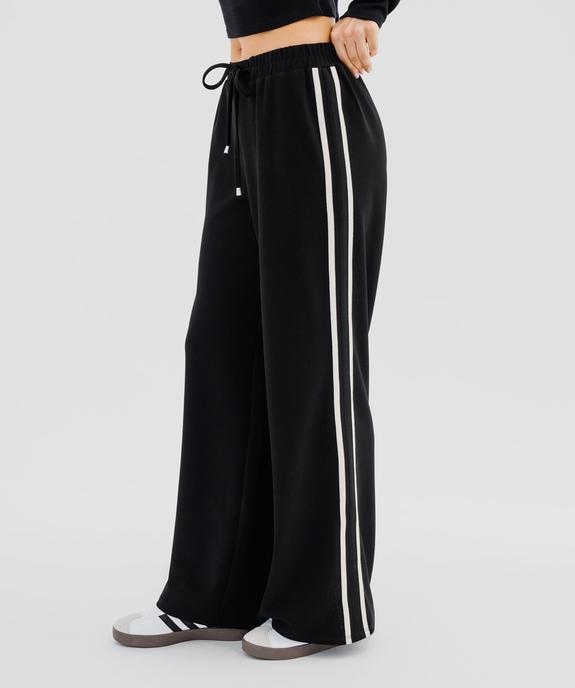 Pantalon large avec bandes contrastantes sur les côtés femme vue1 - GEMO(FEMME PAP) - GEMO