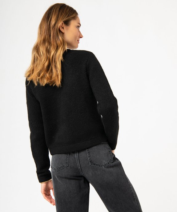 Gilet en grosse maille et boutons gravés femme vue3 - GEMO(FEMME PAP) - GEMO
