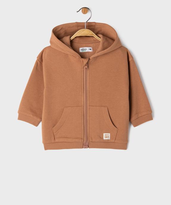 Sweat zippé à capuche à zip magnétique bébé garçon vue1 - GEMO 4G BEBE - GEMO