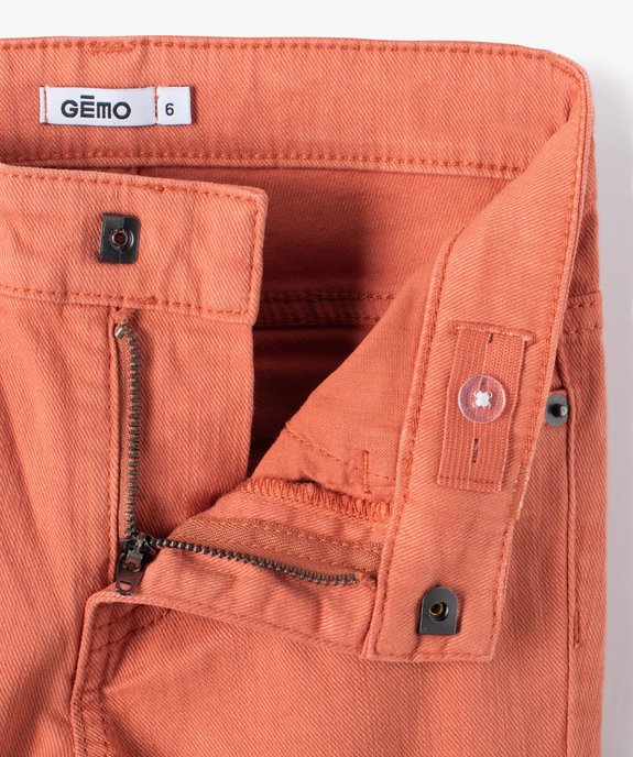 Pantalon garçon uni coupe Slim extensible  vue3 - GEMO 4G GARCON - GEMO