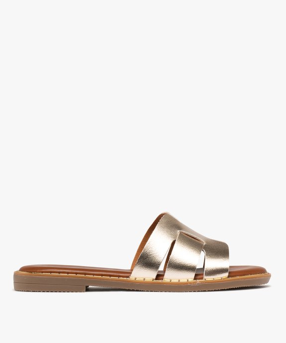Mules femme plates dessus larges brides unies vue2 - FOLLOW ME - GEMO