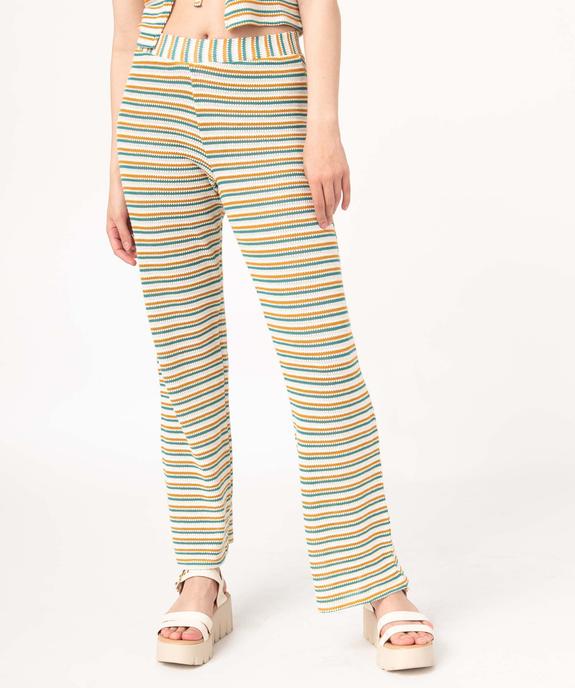 Pantalon en maille à rayures femme - Camps United vue2 - GEMO(FEMME PAP) - GEMO