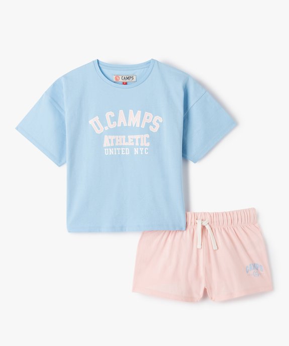 Pyjashort fille bicolore avec inscription - Camps United vue1 - CAMPS UNITED - GEMO