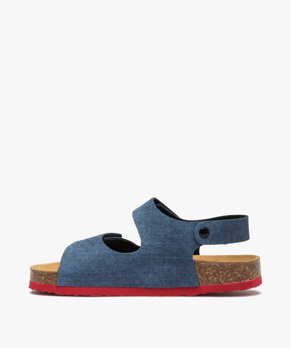 Sandales garçon imitation denim à brides scratch vue3 - GEMO (ENFANT) - GEMO