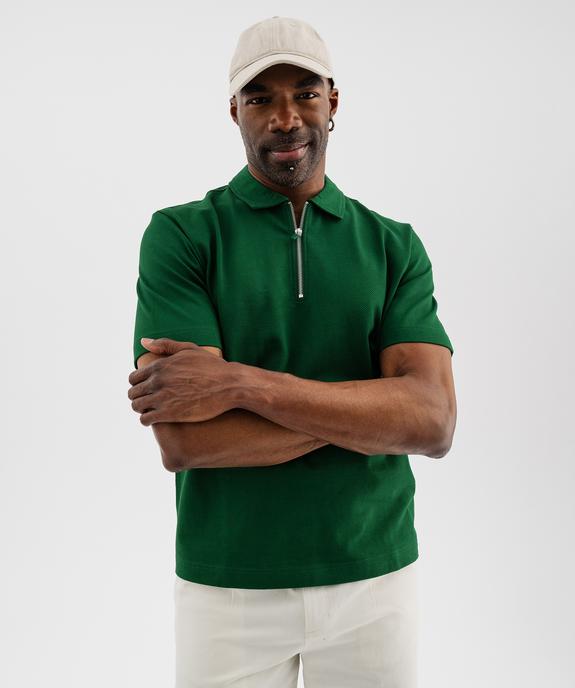 Polo manches courtes à col zippé homme vue2 - GEMO 4G HOMME - GEMO