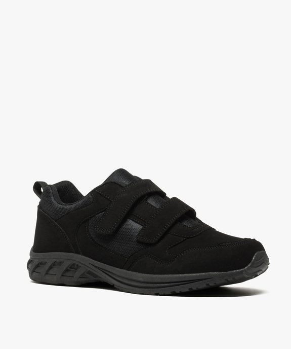 Baskets homme mesh et suédine fermeture scratch vue2 - G'FLEX - GEMO