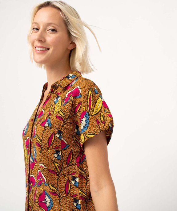 Chemise femme imprimée à manches courtes vue2 - GEMO(FEMME PAP) - GEMO