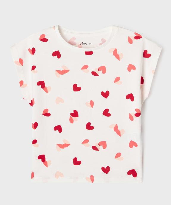 Tee-shirt manches courtes loose imprimé fille vue1 - GEMO (ENFANT) - GEMO