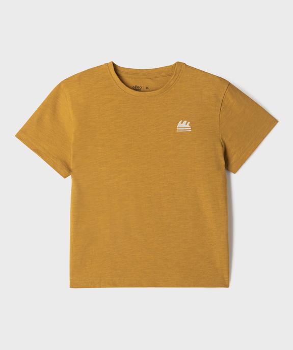 Tee-shirt manches courtes en jersey de coton flammé avec petite broderie garçon vue1 - GEMO 4G GARCON - GEMO