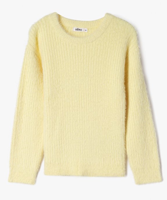 Pull en maille côtelée douce coupe ajustée fille vue1 - GEMO (ENFANT) - GEMO