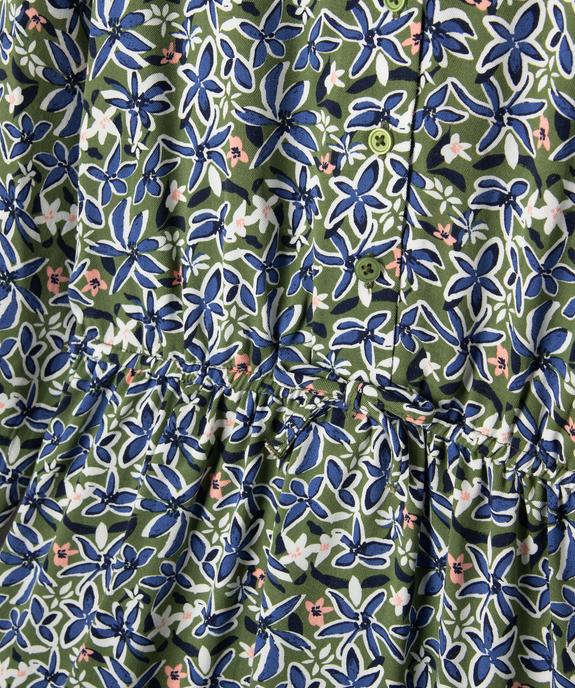 Robe manches longues fluide à fleurs fille - LuluCastagnette vue3 - LULUCASTAGNETTE - GEMO