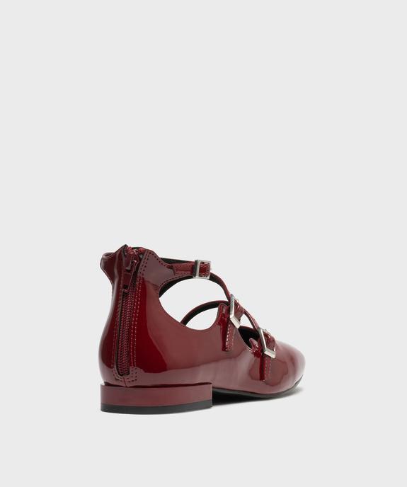 Ballerines vernies avec brides et zip au talon femme - Follow Me vue4 - FOLLOW ME - GEMO