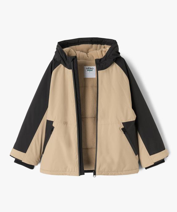 Blouson à capuche doublé polaire garçon - GEMO 4G GARCON Blouson à capuche doublé polaire garçon vue3 - GEMO 4G GARCON - GEMO