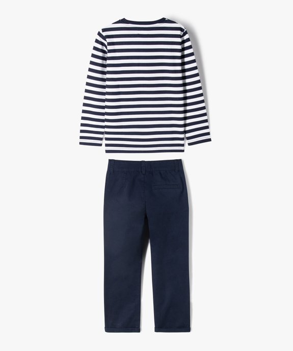 Ensemble 2 pièces pantalon chino + tee-shirt manches longues garçon vue4 - GEMO (ENFANT) - GEMO