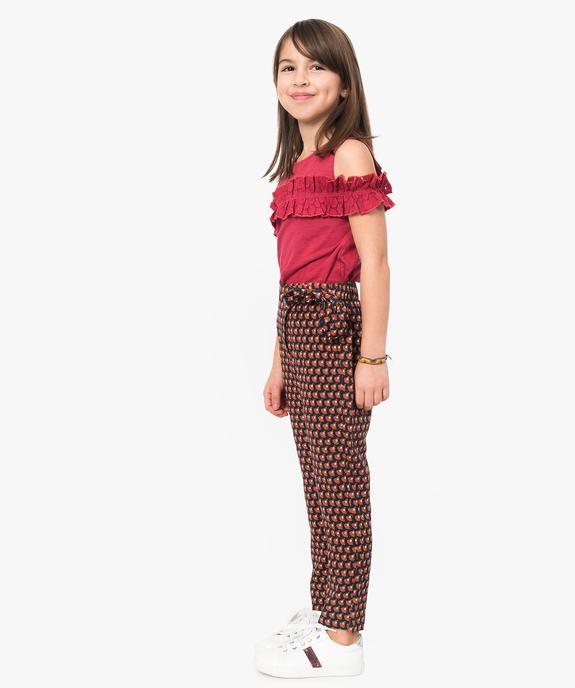 Pantalon fille fluide à motifs avec fermeture portefeuille vue4 - GEMO (ENFANT) - GEMO