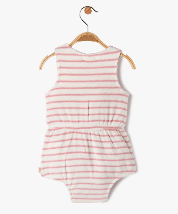 Combishort bébé à bretelles en éponge rayé - LuluCastagnette vue4 - LULUCASTAGNETTE - GEMO