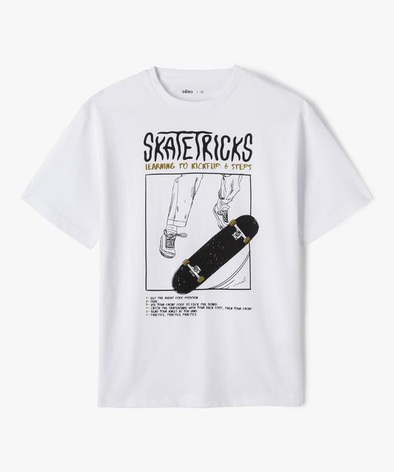 Tee-shirt à manches courtes en coton avec inscription skate garçon vue2 - GEMO (JUNIOR) - GEMO