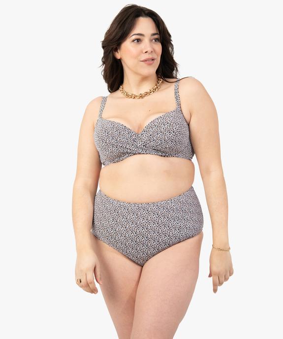 Bas de maillot de bain femme grande taille avec taille haute vue3 - GEMO (PLAGE) - GEMO